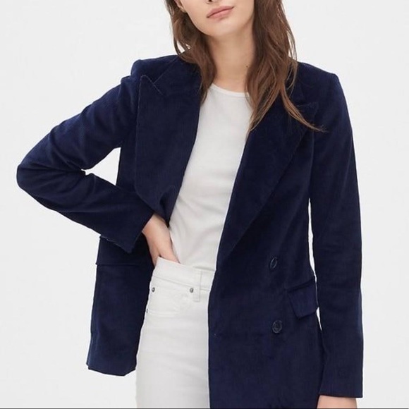 Gap Double-Breasted Corduroy Blazer - navy blue - Picture 3 of 8